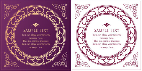 高級感のあるフレームデザイン。装飾デザインコレクション。