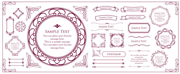 高級感のあるフレームデザイン。装飾デザインコレクション。