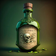 A bottle of poison - generative ai - obrazy, fototapety, plakaty
