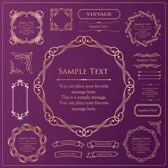 高級感のあるフレームデザイン。装飾デザインコレクション。