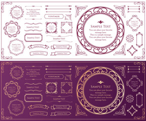 高級感のあるフレームデザイン。装飾デザインコレクション。