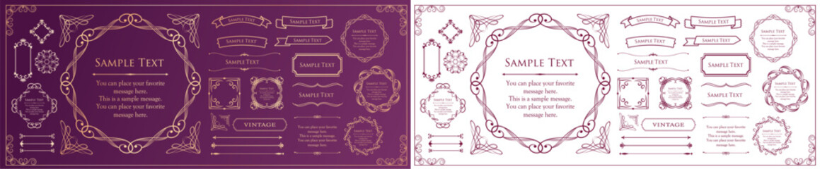 高級感のあるフレームデザイン。装飾デザインコレクション。