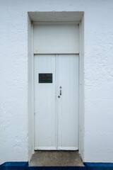 Doorway in a thick walled Australian lighthouse which is heritage listed