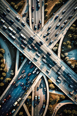 Traffic jam on a big highway - generative ai