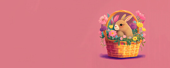 easter eggs and bunny, generative AI