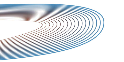 Wave lines smooth flowing dynamic multicolor gradient isolated on transparent background.