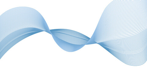 Wave lines smooth flowing dynamic multicolor gradient isolated on transparent background.