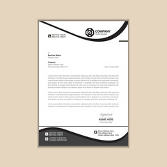 Modern corporate business letterhead simple and clean a4 size with bleed vector design