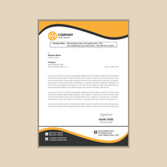 Modern corporate business letterhead simple and clean a4 size with bleed vector design