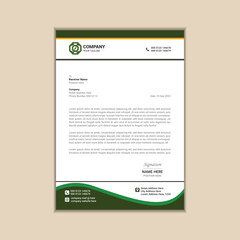 Modern corporate business letterhead simple and clean a4 size with bleed vector design