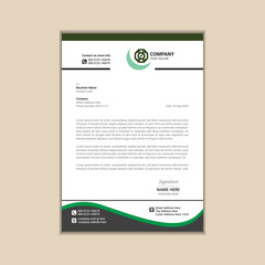 Modern corporate business letterhead simple and clean a4 size with bleed vector design
