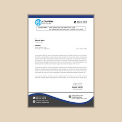 Modern corporate business letterhead simple and clean a4 size with bleed vector design