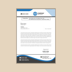Modern corporate business letterhead simple and clean a4 size with bleed vector design