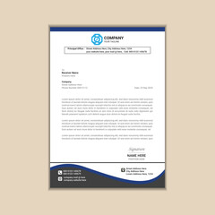 Modern corporate business letterhead simple and clean a4 size with bleed vector design