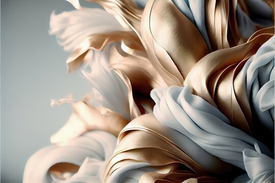 Abstract beautiful with soft feathers and fur. Concept of evolution fashion design in world beauty. Finest generative AI.