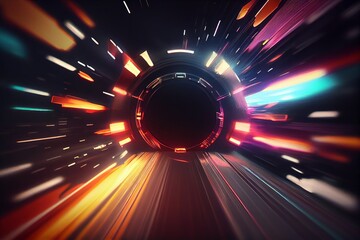 abstract background with neon lights and speed lines. Generative AI