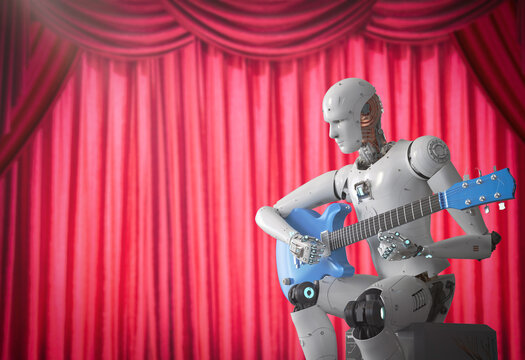 Ai music composer or generator with robot play guitar