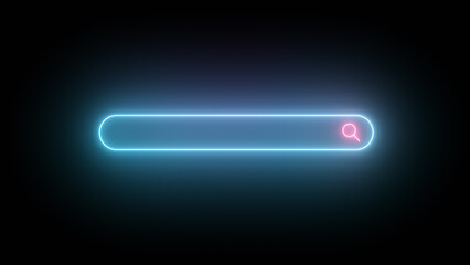 Seamless Loop Magnifying glass Searching Bar Flicker Neon Light Button Sign Symbol Image