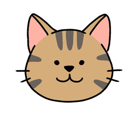 キジトラ猫のアイコンイラスト