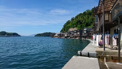 日本の漁村の日常風景