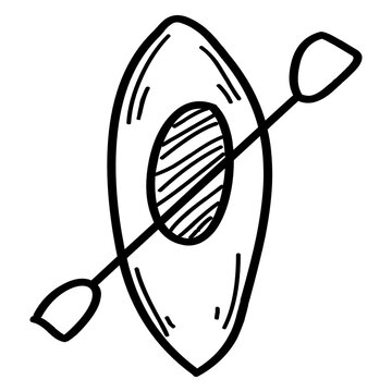 recommend clip art: Row boat line art icon