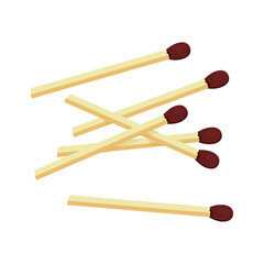 Pile matchstick on white background. - Vector.