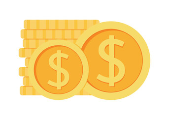 USA Dollar Coins Money Currency Icon Clipart for Business and Finance Elements Vector Illustration