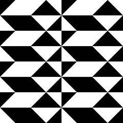 Fashionable geometric vector pattern of black and white triangles for design and printing