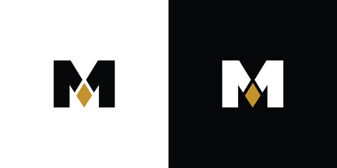 Bold and modern M letter jewelry logo design