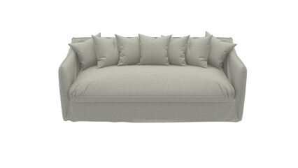 Modern sofa in gray, 3d render.