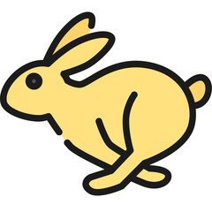 Rabbit filled outline icon. For presentation, graphic design, mobile application, web design, infographics or UI.