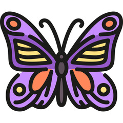 Butterfly filled outline icon. For presentation, graphic design, mobile application, web design, infographics or UI.