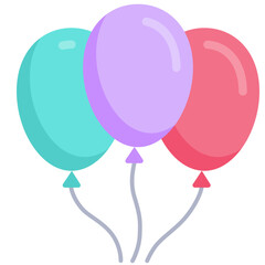 Ballons flat icon. For presentation, graphic design, mobile application, web design, infographics or UI.