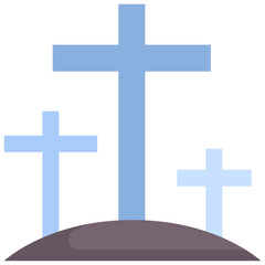 Graveyard flat icon. For presentation, graphic design, mobile application, web design, infographics or UI.