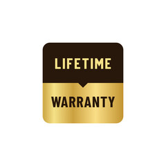 Lifetime warranty label vector or Lifetime warranty mark isolated in flat style. Simple Lifetime warranty label vector isolated for design element. Lifetime warranty stamp design element.