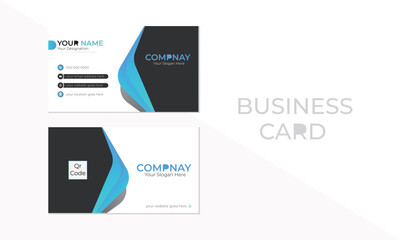 Blue and black color creative Business card and name card template. 