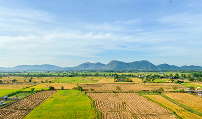 The sky above a mountainous countryside can be a breathtaking sight.Sky and fluffy cloud scenery in the morning is incredibly calming to start the day,sky and fluffy white cloud made me feel relaxed