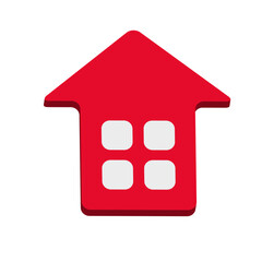 house icon red color vector
