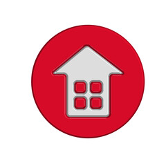 house icon red color vector