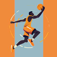 Basketball player flat illustration vector