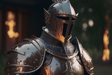 Naklejka premium knight armor created using AI Generative Technology