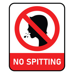 No spitting sign real man head with warning text and background