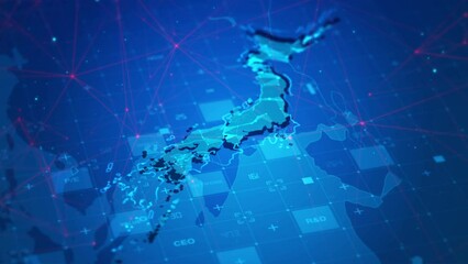 Japan Map Digital business technology
 - Powered by Adobe
