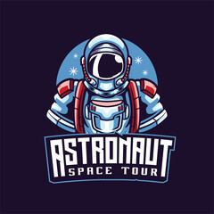 Vector astronaut mascot logo template for esport and sport logo team