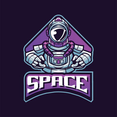 Vector astronaut mascot logo template for esport and sport logo team