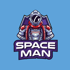 Vector astronaut mascot logo template for esport and sport logo team