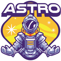 Vector astronaut mascot logo template for esport and sport logo team