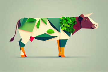 Fototapeta premium Plant-based meat cow, Generative AI..
