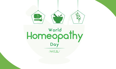 World Homeopathy Day is Celebrated on April 10th. Vector Illustration