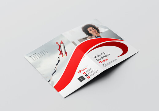 Creative Presentation Folder Layout with Colorful Accents